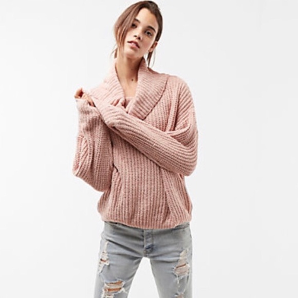 EXPRESS💥Plush Chenille Cowl Sweater - Picture 2 of 4